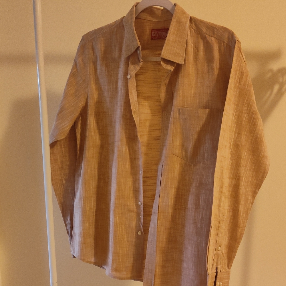 Raymond Light Brown Casual Button-Down Shirt